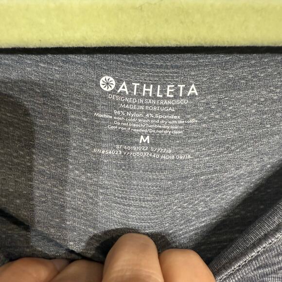 Athleta Marled Gray Speedlight Seamless Long Sleeve Top Sz M - Picture 5 of 10